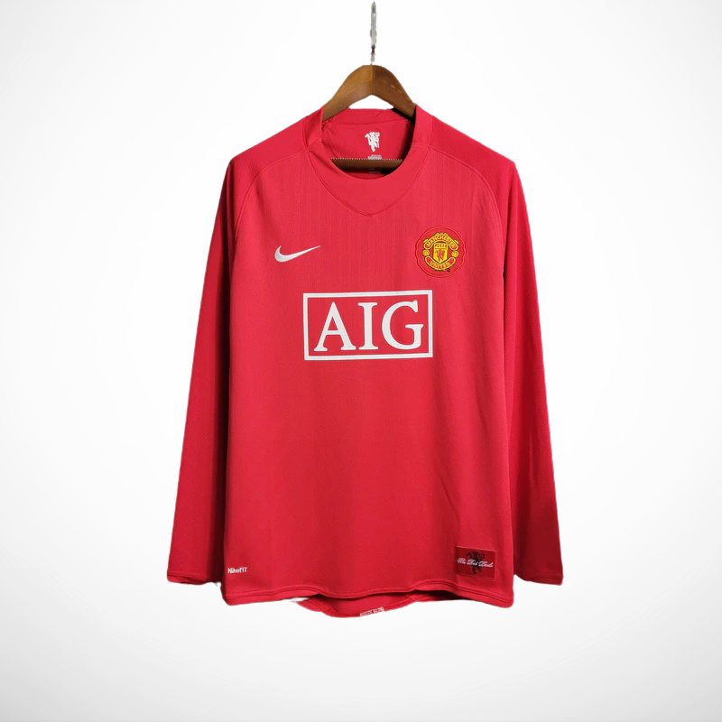 Camisa Manchester United Home 2007/08 - Versão Retrô Manga Longa