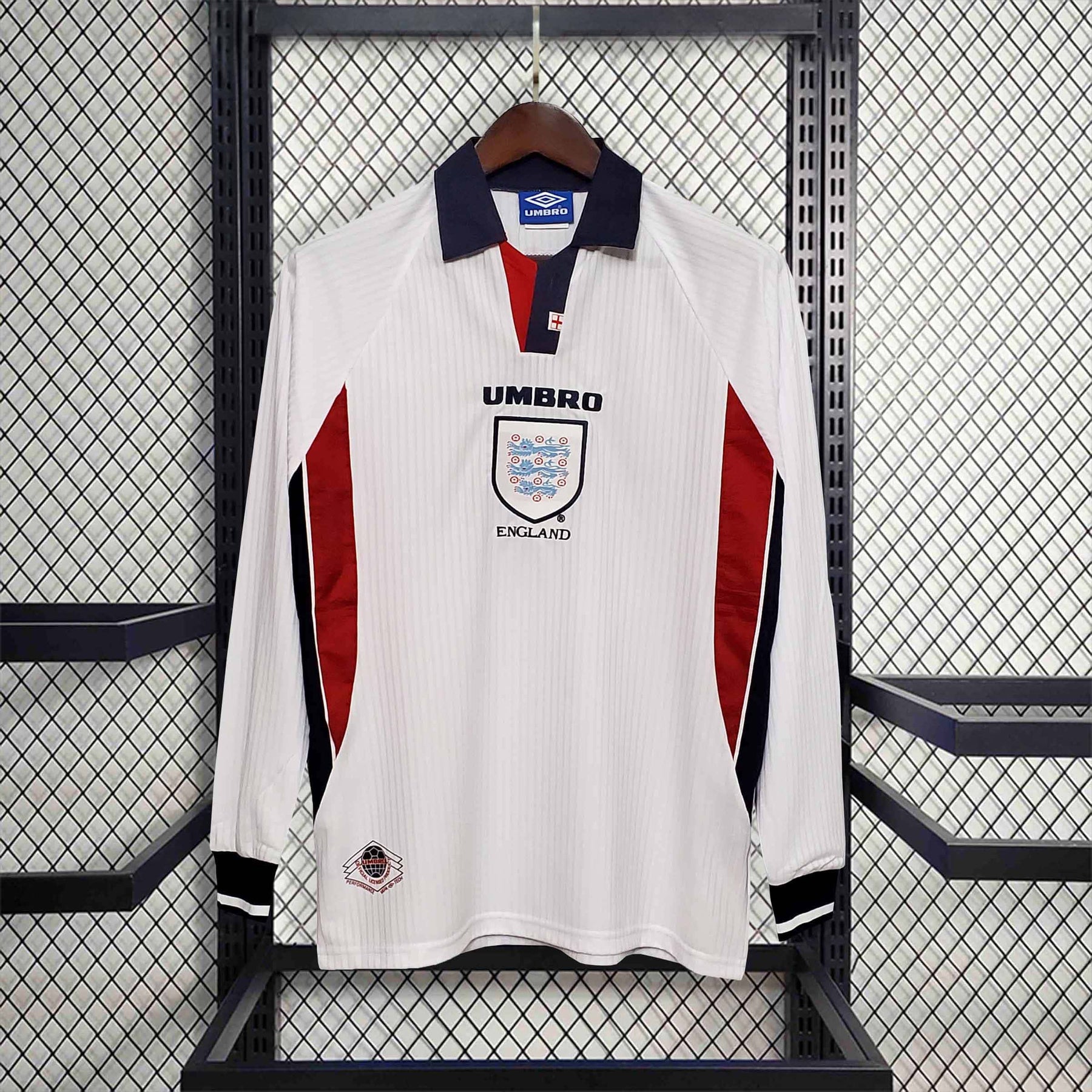 Camisa Inglaterra 98 - Versão Retrô Manga Longa