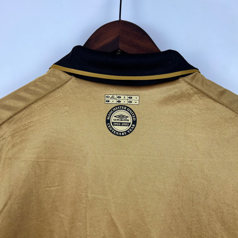 Camisa Retrô Manchester United 2001/02 100th (DUPLA FACE)