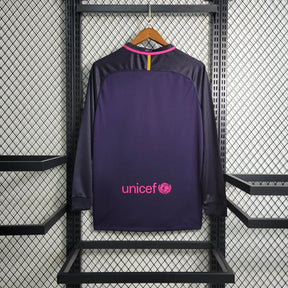 Camisa Barcelona Titular 16/17 - Lilás Versão Retrô Manga Longa