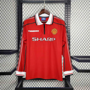 Camisa Manchester United Home 98/99 - Versão Retrô Manga Longa