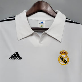 CAMISA REAL MADRID MANGA LONGA RETRÔ HOME 2002
