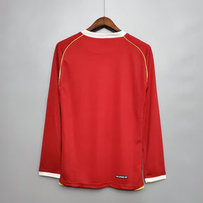 CAMISA RETRÔ MANCHESTER UNITED HOME MANGA LONGA 06/07