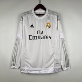 CAMISA REAL MADRID MANGA LONGA RETRÔ HOME 15/16
